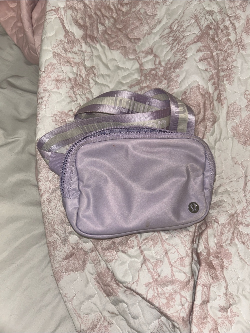 lululemon athletica Lilac Satin Crossbody with Striped Strap